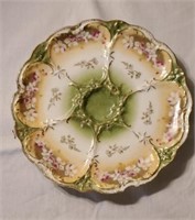 Victorian Green and Gold Oyster Plate