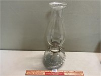 ANTIQUE GLASS POINTED OIL LAMP