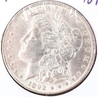 Coin 1892 Morgan Dollar Almost Uncirculated