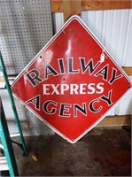 Railway Express Agency vintage porcelain enameled