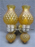 Pair of Cool Amber Colored Wall Mounting Lamps