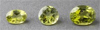 Three Loose Mixed-Cut Peridot Stones, 3.90 cttw.