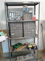 Metal shelving unit & Misc hardware