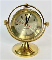 Vintage Seth Thomas Brass Swivel Desk Clock