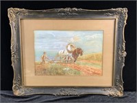 C.H. Warr Original 1919 Watercolor Painting