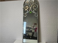 Heavy Ornate Decorative Arch Mirror - Gray