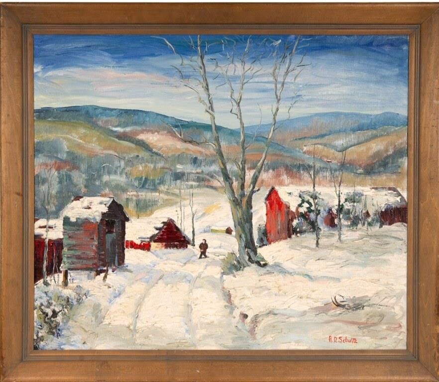 Farm Winterscape by R.D. Schultz (AM 1915-2007)