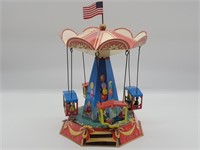 Vintage German Tin Toy: Swinging Gondola Carousel
