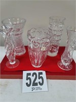 (5) Assorted Crystal Vases