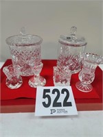 (2) Leaded Crystal Decanters & (4) Random Candle