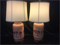 Pair of Lamps W/Shades 31" T 2 X Money