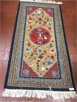 Hand Knotted Wool Rug from India 37" x 72"