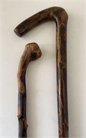 Two Folk Rooty Art Canes
