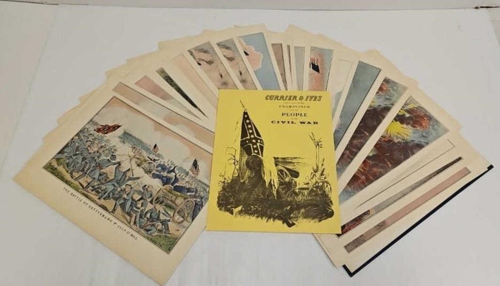 (40) Vintage Currier & Ives Civil War Engravings