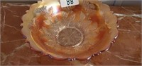 Carnival glass bowl 7 7/8 in tall