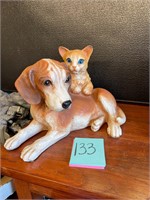 VTG Universal Statuary dog with cat statue USA