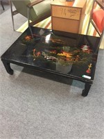 LOW, ORIENTAL COFFEE TABLE, WITH INLAID MOTHER OF