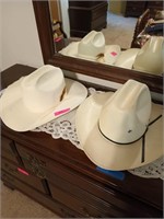 Set of two straw cowboy hats Size XL