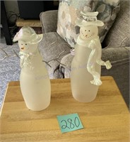 Two Acrylic Christmas Snowmen