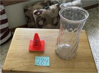 Glass vase and funny desk weight