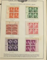 US COMMERATVIE PLATE BLOCK STAMPS 1948-1961
