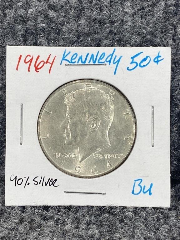 1964 BU Kennedy Half 90 % Silver