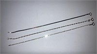 3- 925 silver Italy bracelets 7’’L, different