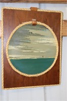 Folk Art Picture of Water, Boat and Buoy Scene