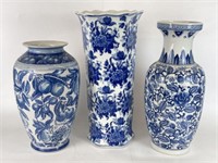 Selection of Blue & White Vases