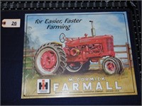 Farmall tractor tin sign