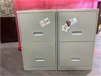 2 Two Tier Metal Filing Cabinets Includes Filing