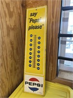 Pepsi Wall Thermometer 28" some rust