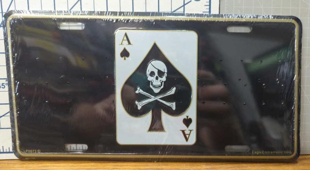 Death card Ace of spades USA made license plate