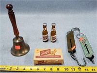 Brass Bell, Schlitz Salt & Pepper, & Vintage
