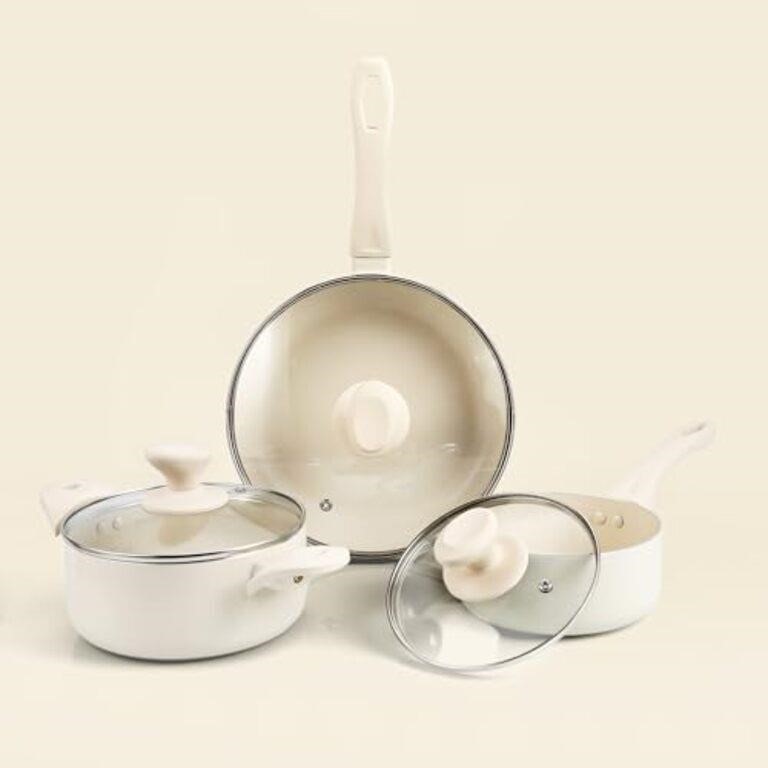 Meythway Pots and Pans Set Ultra Nonstick, 6