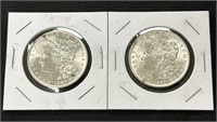 1886 & 1889 Morgan Silver Dollars.