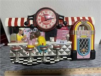 Vintage Coca-Cola diner clock, battery operated