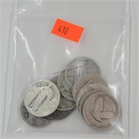 10- Rough Standing Liberty Quarters