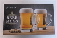 Final Touch Beer Mugs, Set of 2