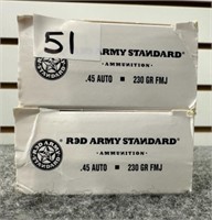 (100) Rounds of Red Army Standard .45 Auto. 230