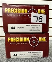 (100) Rounds of Precision One 44 Mag. 200 Gr.