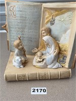 Ceramic Bible w/ Jesus Decor