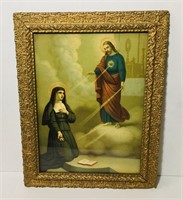 Framed holy artwork. 20x15 inch.