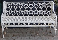 Cast Iron Painted Gothic Bench