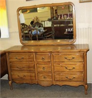 Country French Triple Dresser with Mirror