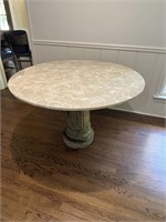 Table with Marble Top and Concrete Base