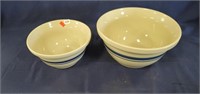 2 Roseville, Ohio Pottery Mixing Bowls