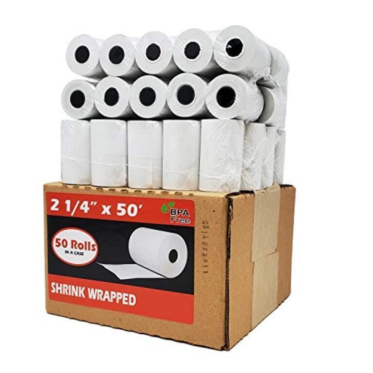 (45 Rolls) 2 1/4 x 50 Thermal Paper Receipt Rolls