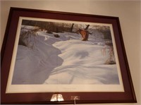 “Following the Tracks” framed fox print by