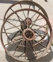2 Steel Spoke Wheels, 28" Diameter